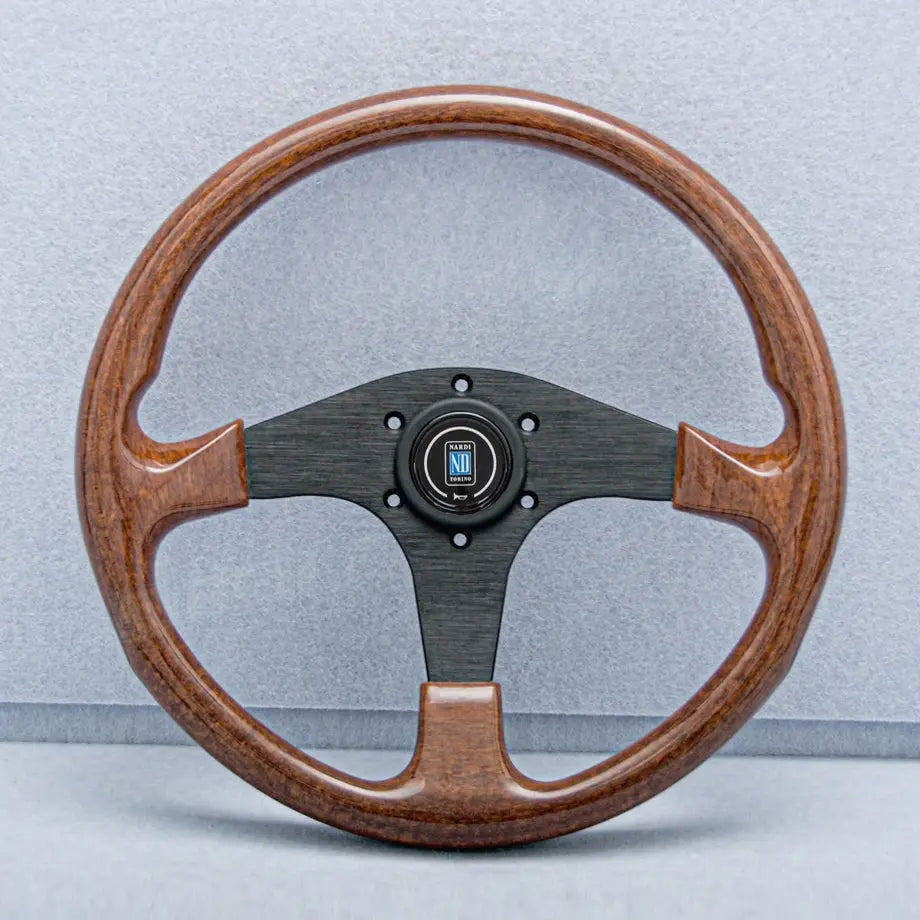 Wood Grain Look Racing Style Steering Wheel (350mm)