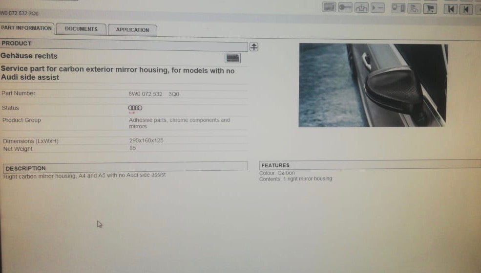 OEM CARBON FIBRE AUDI A4 2015+ MIRROR COVERS