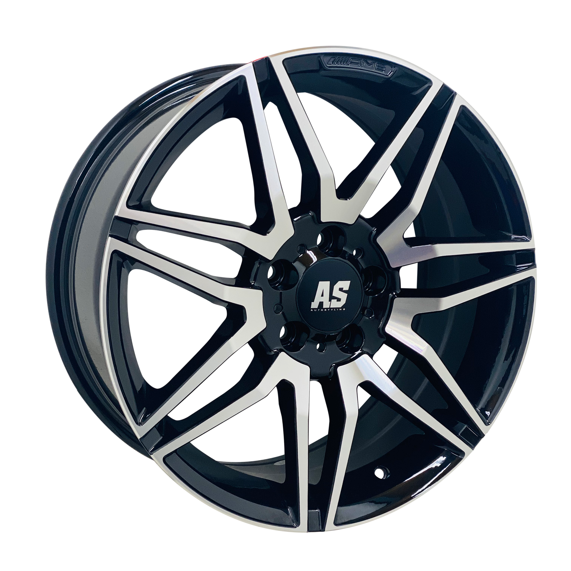 18” AS- AMG LINE 5/112 BLACK SILVER FACE