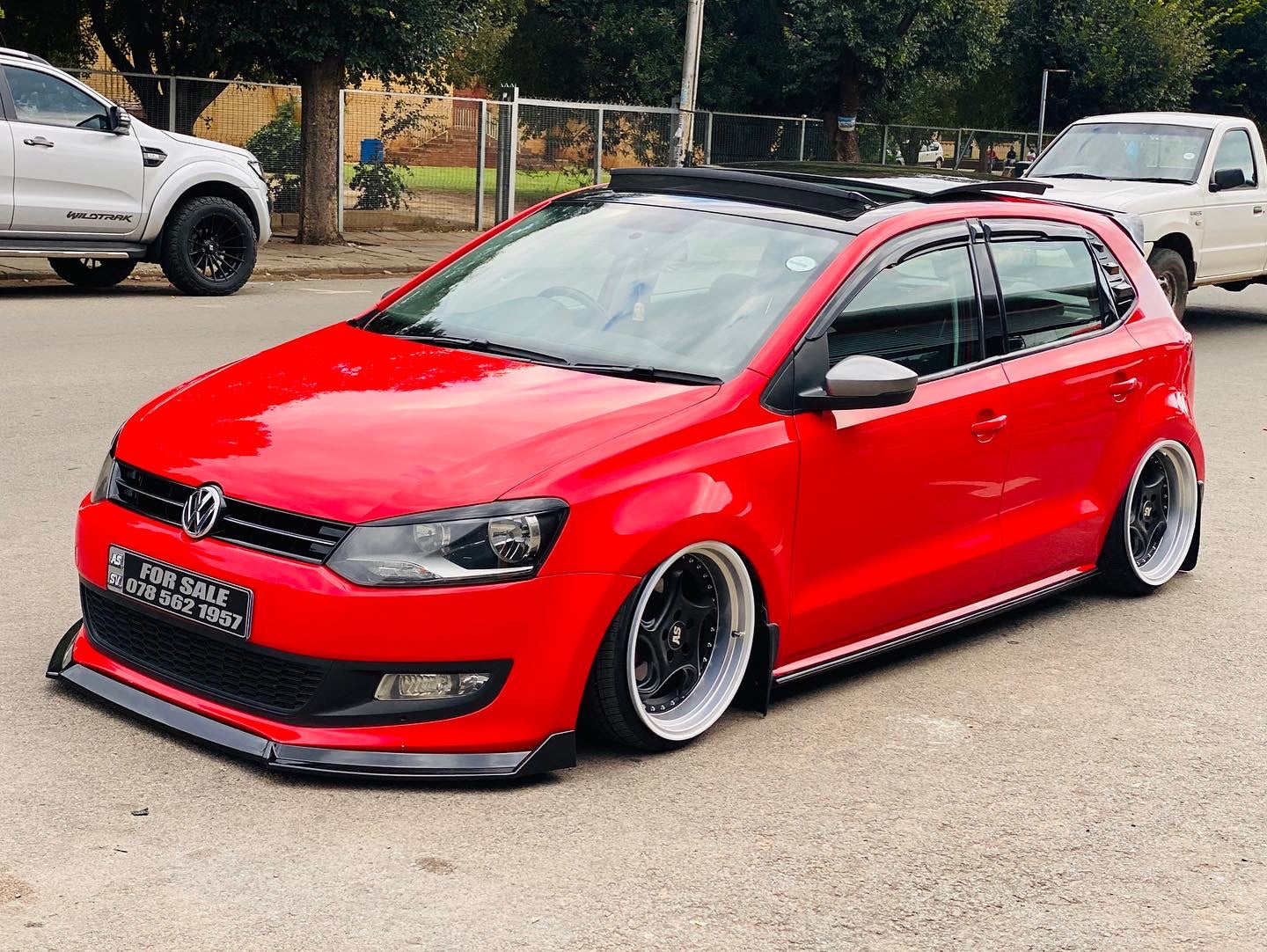 NEW IMPROVED VW POLO 6/ POLO 7 TSI VIVO 3pce NEW PLASTIC GLOSS BLACK FRONT SPOILER