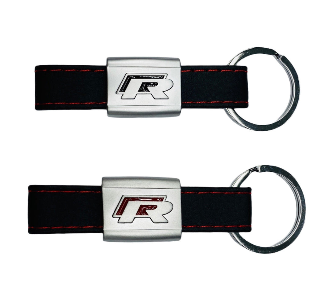 R KEY RING RED STITCH