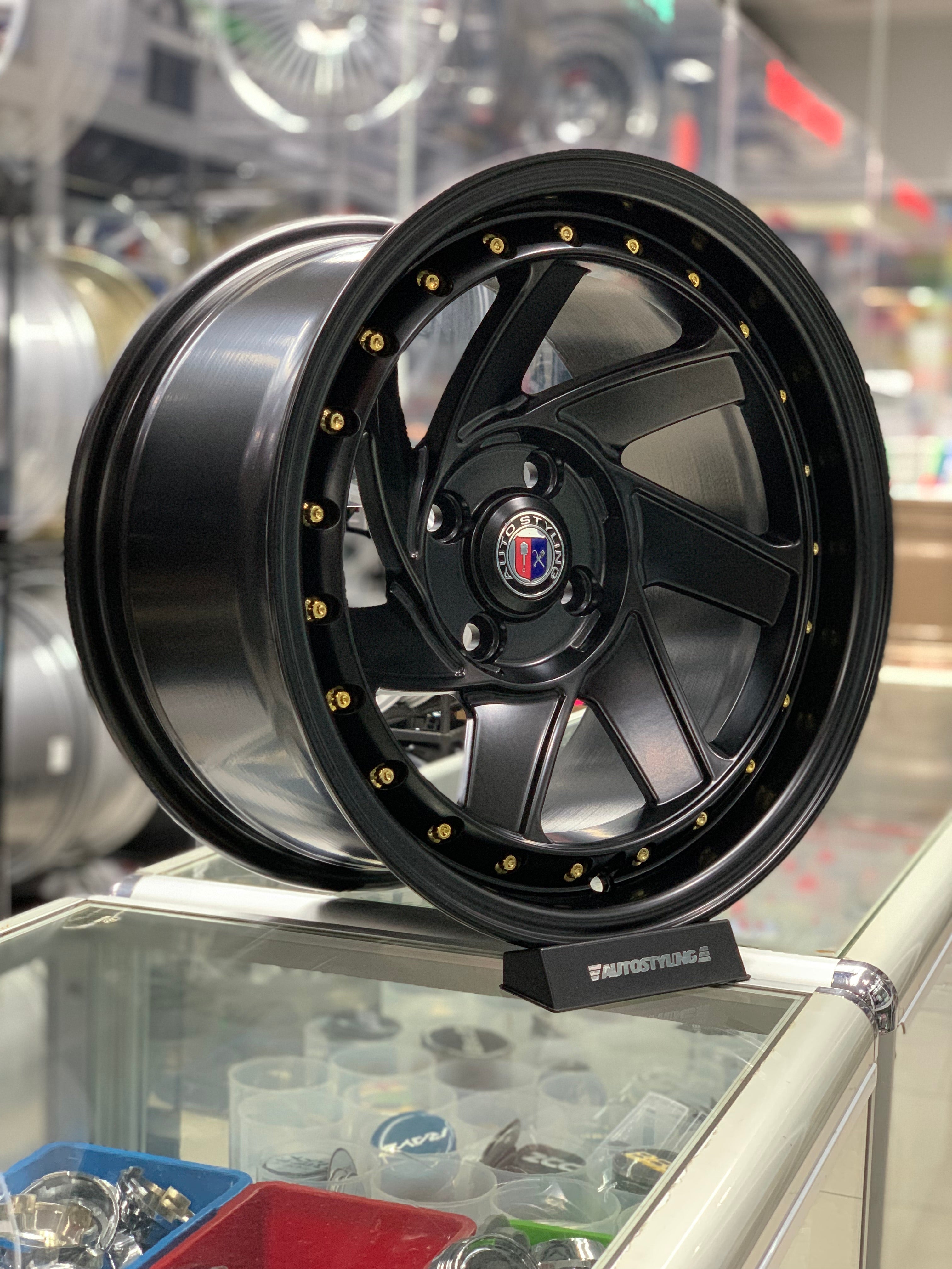 15” AS- RAD BLACK GOLD STUDS